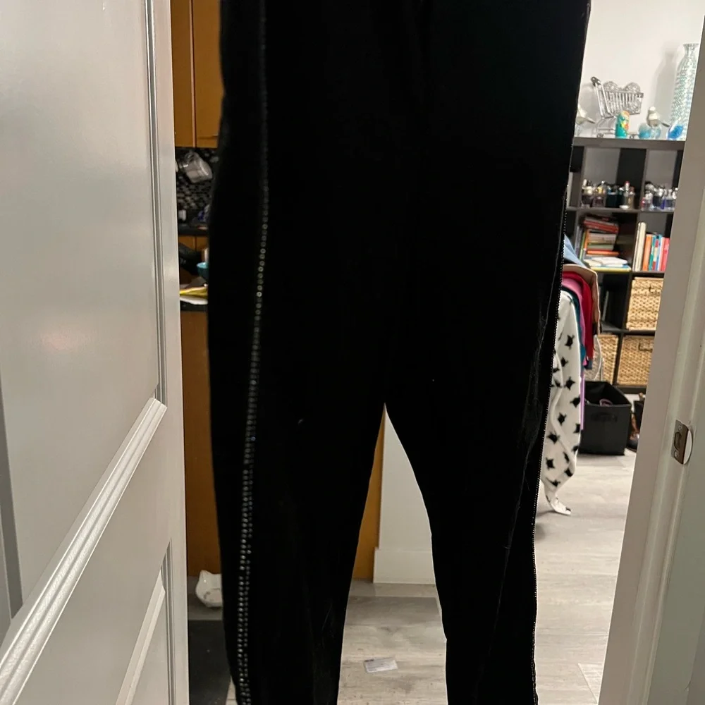 Laura Black Boot Cut Jeans with Bling Piping - Picture 5 of 6